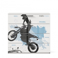 Комод тип 1 Любимый дом Мотокросс ЛД 535.050.000 Серый шелк с фотопечатью