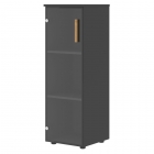 Шкаф колонка с стеклянной дверью левый Skyland Forta FMC 40.2 L Черный графит