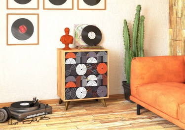 Комод Стиль Фьюжн КМ-001 дуб крафт золотой/VINIL