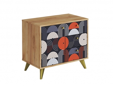 Комод Стиль Фьюжн КМ-002 дуб крафт золотой/VINIL