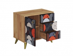 Комод Стиль Фьюжн КМ-002 дуб крафт золотой/VINIL