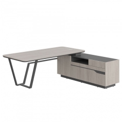 Стол руководителя правый Skyland Line СФ-571201.1 Дуб серый Черный графит