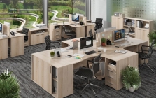 Стол рабочий Монолит Канцлер КЦ03.39 Бук артизан перламутровый