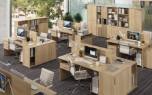 Шкаф низкий со стеклом Монолит Канцлер КЦ36.31 Акация лорка