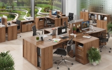 Шкаф низкий со стеклом Монолит Канцлер КЦ36.40 Бук артизан трюфельный