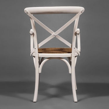 Стул с подлокотниками Tetchair CROSS mod.CB2008 дерево береза, 91х55х52см, butter white
