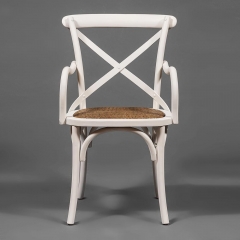 Стул с подлокотниками Tetchair CROSS mod.CB2008 дерево береза, 91х55х52см, butter white