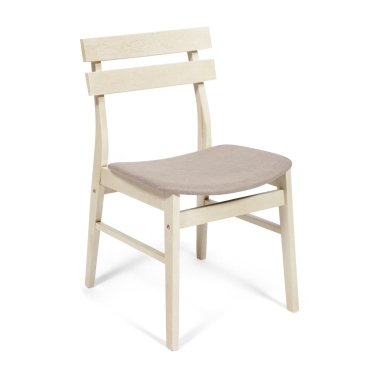 Стул Tetchair CT 8805 Fes с мягким сиденьем дерево гевея, 53,547,576,5см, античный белый, ткань бежевая FG22616-16