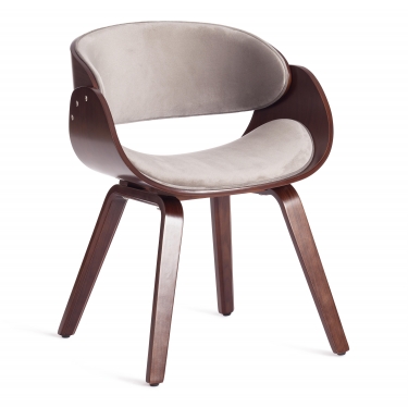 Стул Tetchair LANDO mod.8036 дерево / ткань, 59х53х75 см, орех/серый