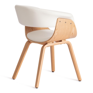 Стул Tetchair VIMTA mod.8021 дерево / экокожа, 69х56х77 см, натуральный/белый