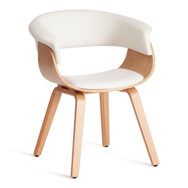 Стул Tetchair VIMTA mod.8021 дерево / экокожа, 69х56х77 см, натуральный/белый
