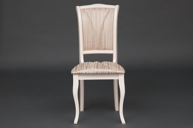 Стул Tetchair Opera OP-SC дерево гевея, 45х53х97см, ivory white слоновая кость 2-5, ткань бежевая, рисунок золотистый 180-9