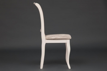 Стул Tetchair Opera OP-SC дерево гевея, 45х53х97см, ivory white слоновая кость 2-5, ткань бежевая, рисунок золотистый 180-9