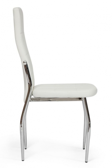Стул Tetchair ELFO mod.35 металл/экокожа, 45х53х100х47см, хром/белый