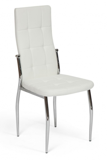 Стул Tetchair ELFO mod.35 металл/экокожа, 45х53х100х47см, хром/белый
