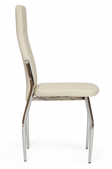 Стул Tetchair ELFO mod.35 металл/экокожа, 45х53х100х47см, хром/слоновая кость