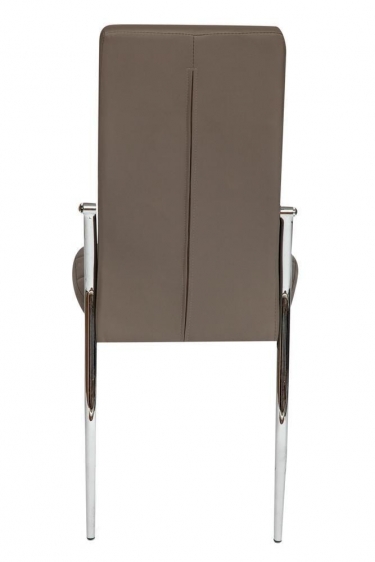 Стул Tetchair ELFO mod.35 металл/экокожа, 45х53х100х47см, хром/пепельно-коричневый