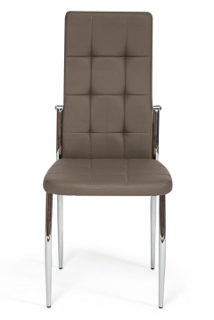 Стул Tetchair ELFO mod.35 металл/экокожа, 45х53х100х47см, хром/пепельно-коричневый