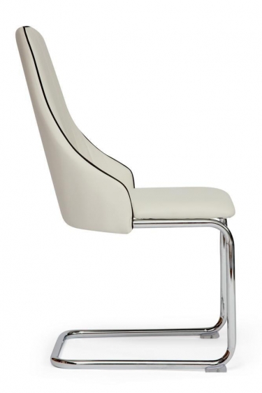 Стул Tetchair FRATELLI mod.8415 металл/экокожа/хром, 44х62х97х47см, слоновая кость окантовка пепельно- коричн.