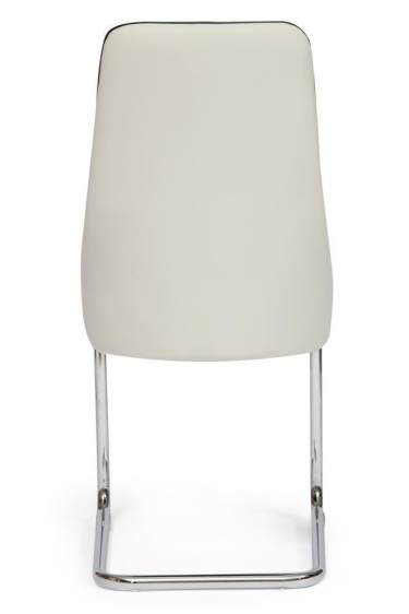 Стул Tetchair FRATELLI mod.8415 металл/экокожа/хром, 44х62х97х47см, слоновая кость окантовка пепельно- коричн.