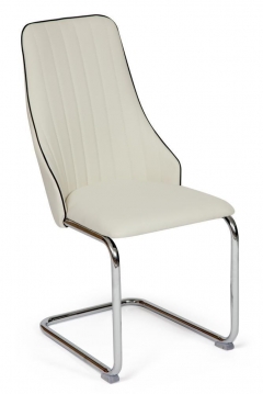 Стул Tetchair FRATELLI mod.8415 металл/экокожа/хром, 44х62х97х47см, слоновая кость окантовка пепельно- коричн.