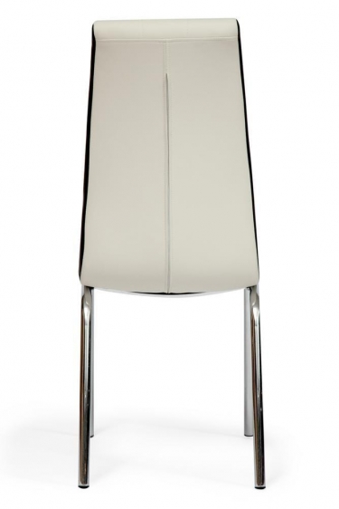 Стул Tetchair ALESSI mod.36 металл/экокожа, 42 х 65 х 101 х 49 см, слоновая кость/темно-коричневый окантовка/хром