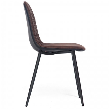 Стул Tetchair STORM mod. 807 металл,ткань наппа, 46 х 53 х 87 х 49 см, темно-коричневый/черный, PK-03