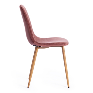 Стул Tetchair BREEZE mod. 4724 металл/вельвет, 44х48х87см, коралловый/натуральное дерево