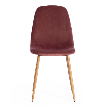 Стул Tetchair BREEZE mod. 4724 металл/вельвет, 44х48х87см, коралловый/натуральное дерево