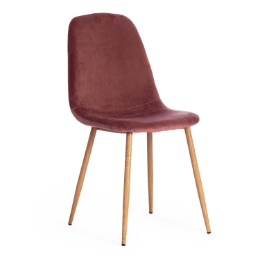 Стул Tetchair BREEZE mod. 4724 металл/вельвет, 44х48х87см, коралловый/натуральное дерево