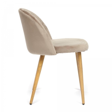 Стул Tetchair MELODY mod. 4997 металл/вельвет, 52х49х78см, серо-бежевый/натуральное дерево