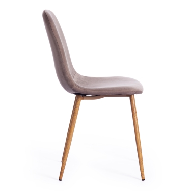 Стул Tetchair BREEZE mod. 4724 металл/вельвет, 44х48х87см, серо-бежевый/натуральное дерево