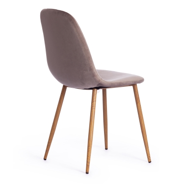 Стул Tetchair BREEZE mod. 4724 металл/вельвет, 44х48х87см, серо-бежевый/натуральное дерево