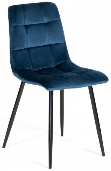 Стул Tetchair CHILLY mod. 7094 металл/вельвет, 45 х 55 х 87,5 см, синий/черный, G062-48