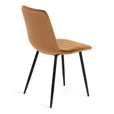 Стул Tetchair DUBLIN mod. 7066 металл,ткань, 45 х 56 х 88 х 51 см, коричневый вельвет/черный, G062-61