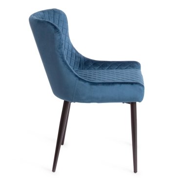 Стул Tetchair ELI mod. 8202 металл/ткань, 53x61,5x83 см, синий G062-48/черный