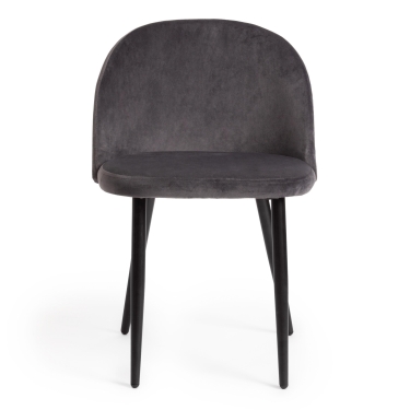 Стул Tetchair MELODY mod. 4997 металл/вельвет, 52х49х78см, серый/черные ножки