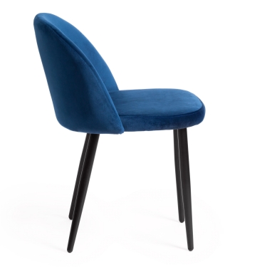 Стул Tetchair MELODY mod. 4997 металл/вельвет, 52х49х78см, темно-синий/черные ножки