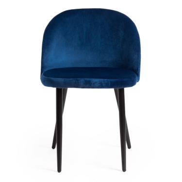 Стул Tetchair MELODY mod. 4997 металл/вельвет, 52х49х78см, темно-синий/черные ножки