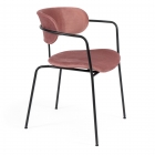 Стул Tetchair VAN HALLEN mod. 2433S ткань/металл, 54,5х53,5/76 см, высота до сиденья 46 см, коралловый/черный