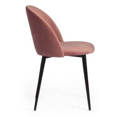 Стул Tetchair MONRO mod. 710 ткань/металл, 56х51х80 см, высота до сиденья 47 см, коралловый barkhat 15 /черный