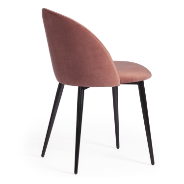 Стул Tetchair MONRO mod. 710 ткань/металл, 56х51х80 см, высота до сиденья 47 см, коралловый barkhat 15 /черный