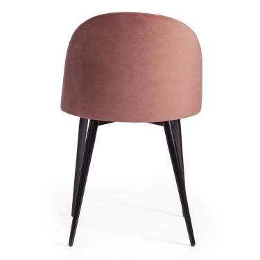 Стул Tetchair MONRO mod. 710 ткань/металл, 56х51х80 см, высота до сиденья 47 см, коралловый barkhat 15 /черный