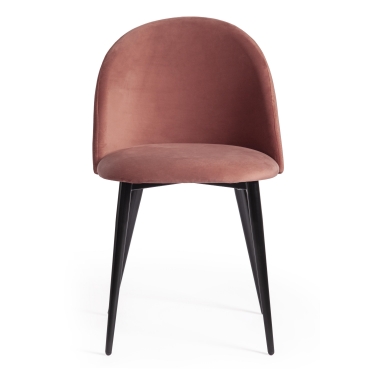 Стул Tetchair MONRO mod. 710 ткань/металл, 56х51х80 см, высота до сиденья 47 см, коралловый barkhat 15 /черный