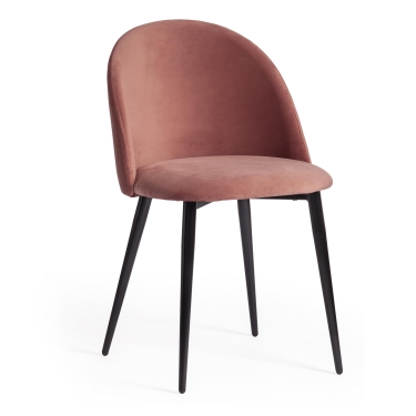 Стул Tetchair MONRO mod. 710 ткань/металл, 56х51х80 см, высота до сиденья 47 см, коралловый barkhat 15 /черный