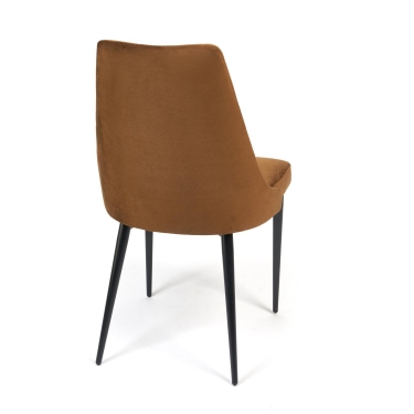 Стул Tetchair LAVANDA mod.712 ткань/металл, 55х55х92 см, высота до сиденья 50 см, коричневый barkhat 11/черный
