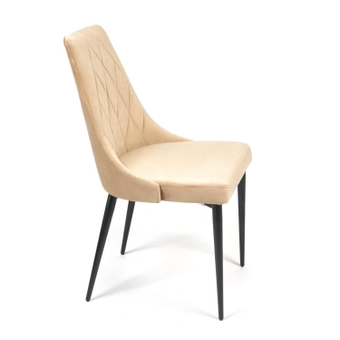 Стул Tetchair LAVANDA mod.712 ткань/металл, 55х55х92 см, высота до сиденья 50 см, коричневый бежевый/черный