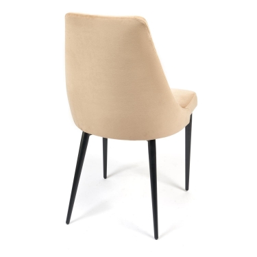 Стул Tetchair LAVANDA mod.712 ткань/металл, 55х55х92 см, высота до сиденья 50 см, коричневый бежевый/черный