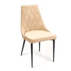 Стул Tetchair LAVANDA mod.712 ткань/металл, 55х55х92 см, высота до сиденья 50 см, коричневый бежевый/черный