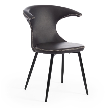 Стул Tetchair FLAIR mod. 9020 экокожа/металл, 60 х 56 х 78 см , серый 22/черный